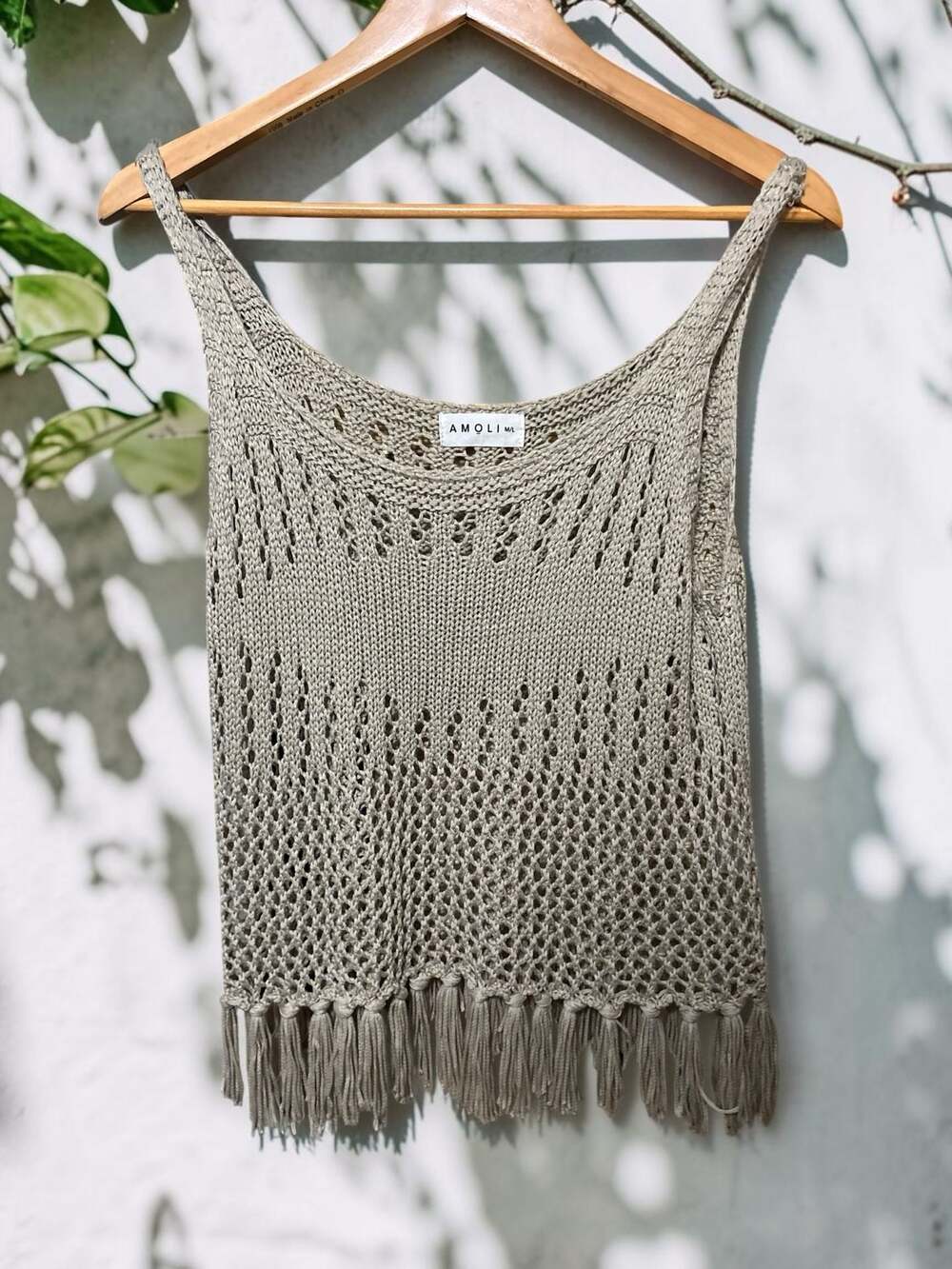 Amoli Crochet Fringe Sleeveless Tank Top